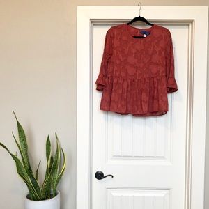 Francesca's Floral Peplum Blouse
